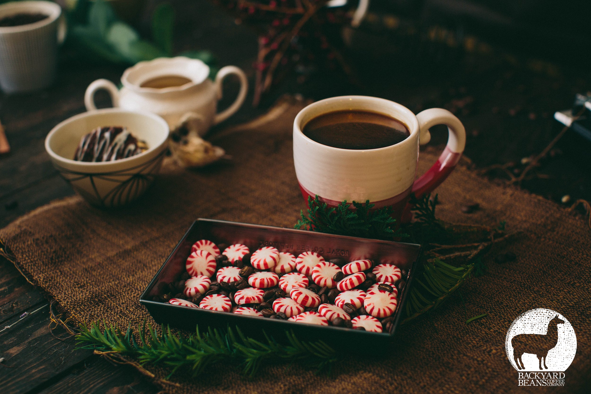 Image of coffee with peppermints.