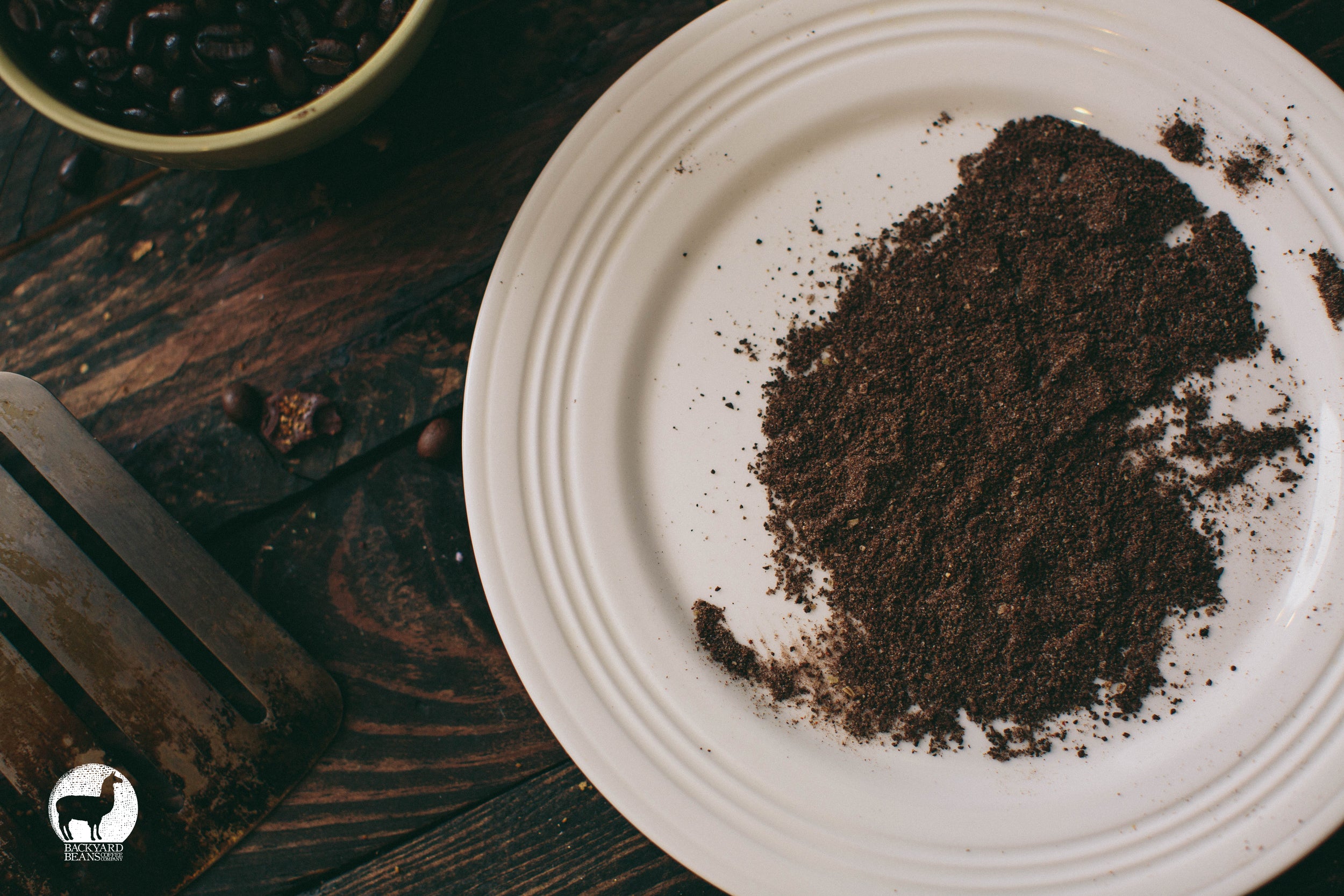 Image of coffee grill rub on white plate.