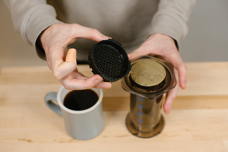 Image of Aeropress when done.