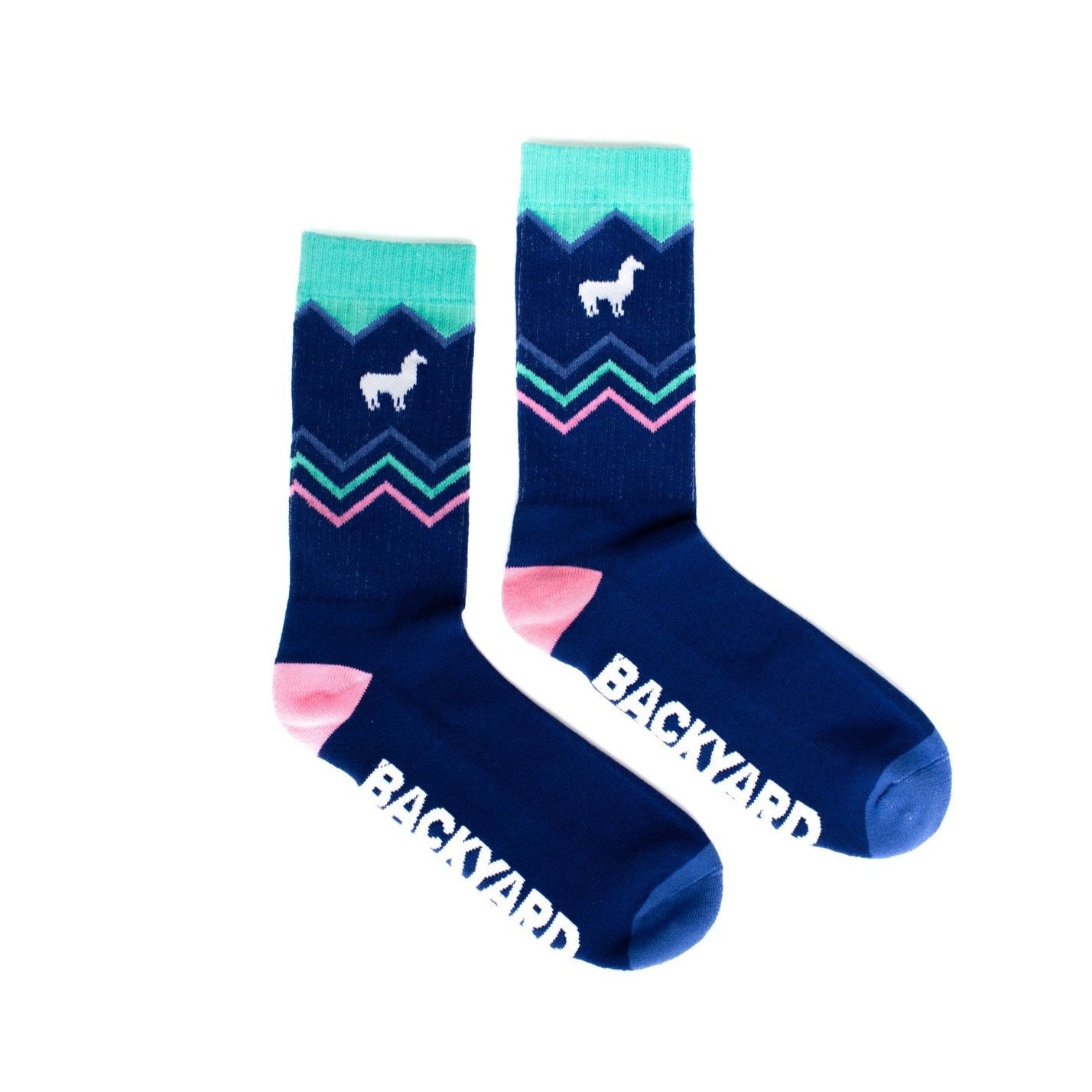 Image of Backyard Beans Coffee Co. llama socks.