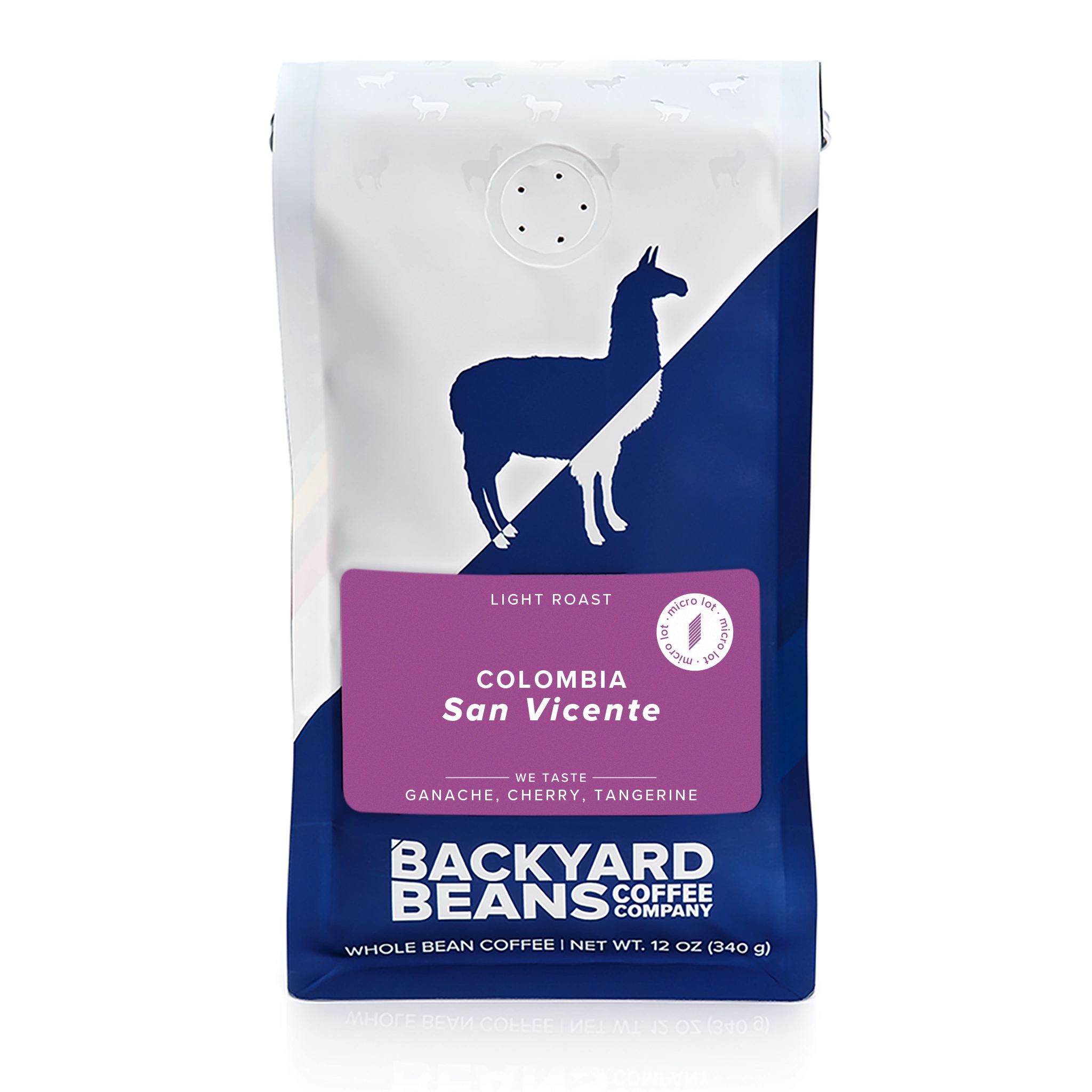 Image of Purple Colombia San Vicente coffee retail bag