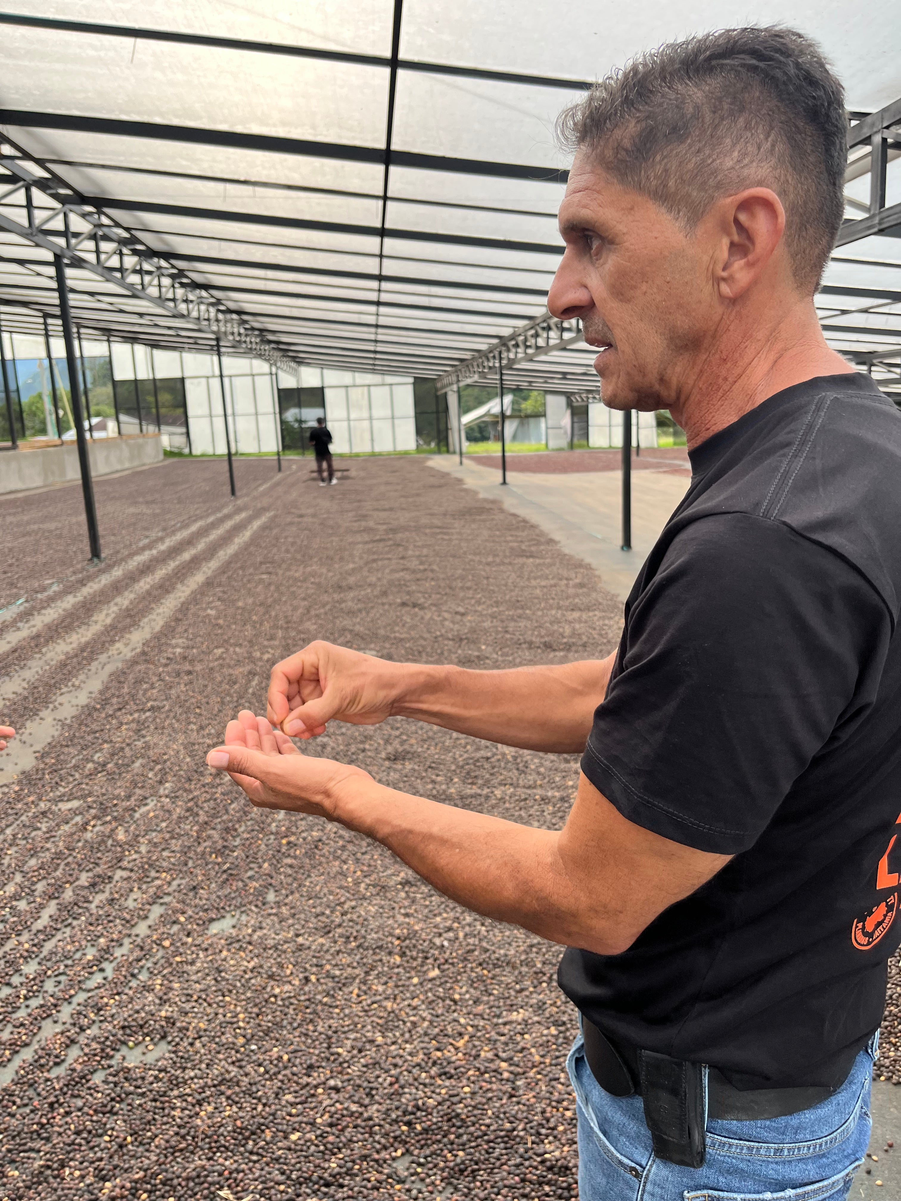 image of Josue with the naturals drying