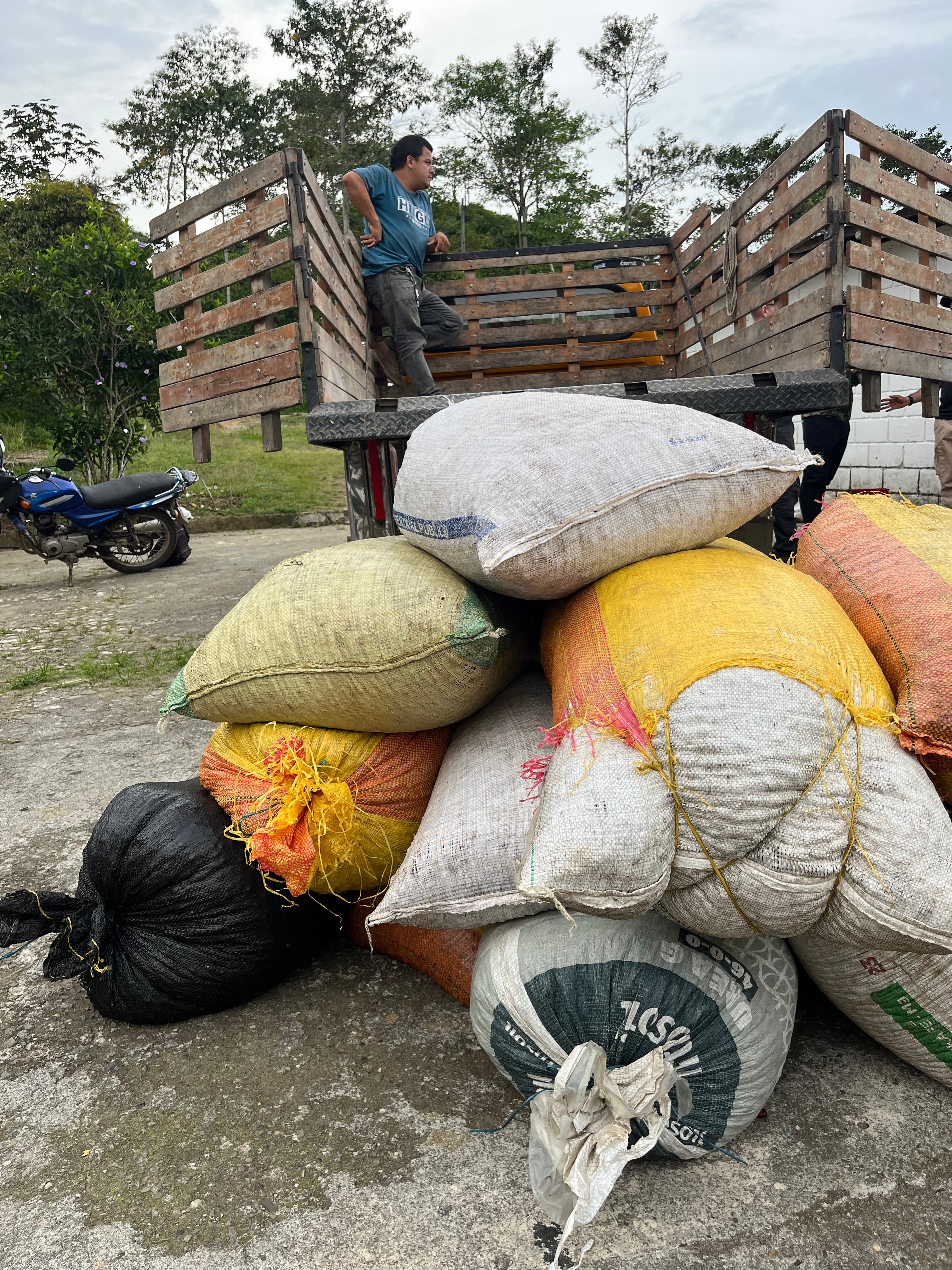 image of coffee cherry bags at El Vergel