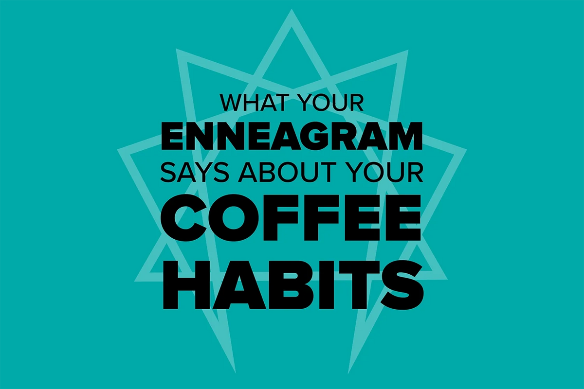 Graphic of Enneagram blog title with teal background and symbol