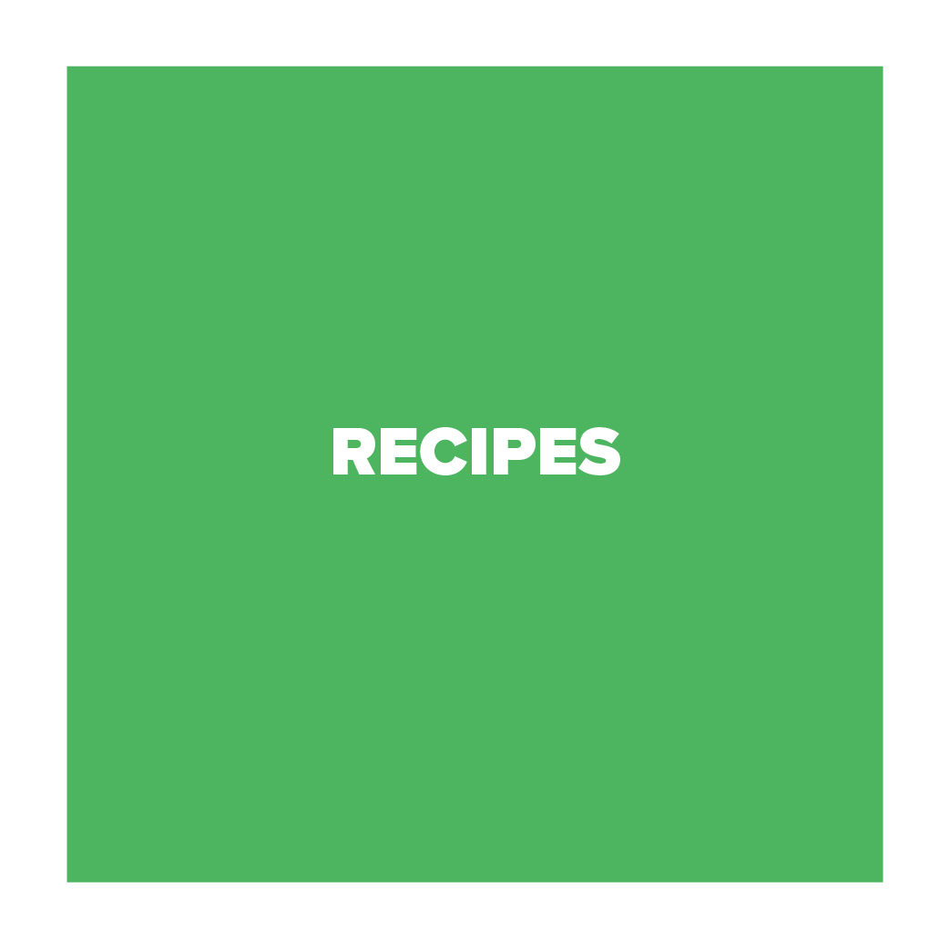 Text that says Recipes