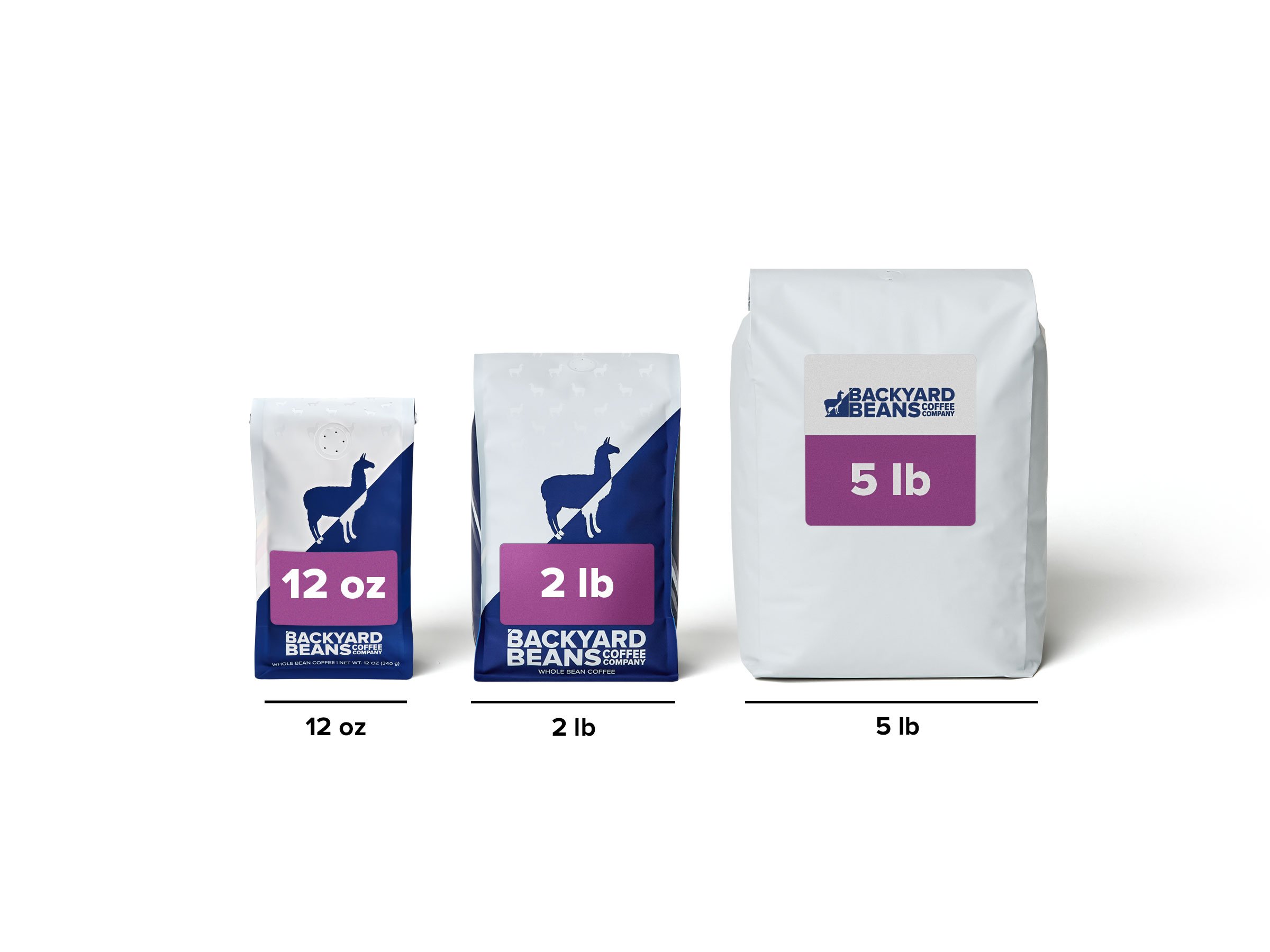 Image of all bag sizes.