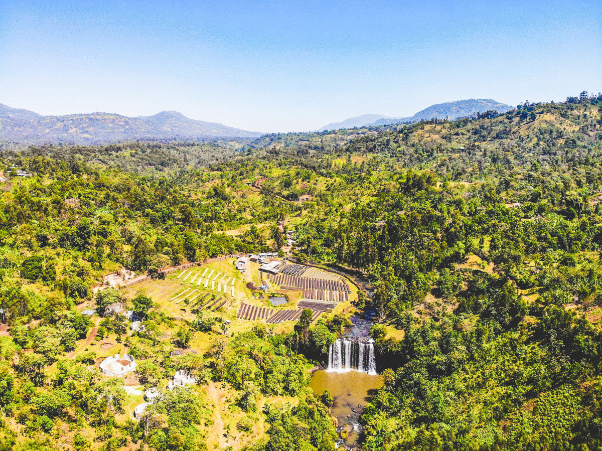 image of waterfall at washing station