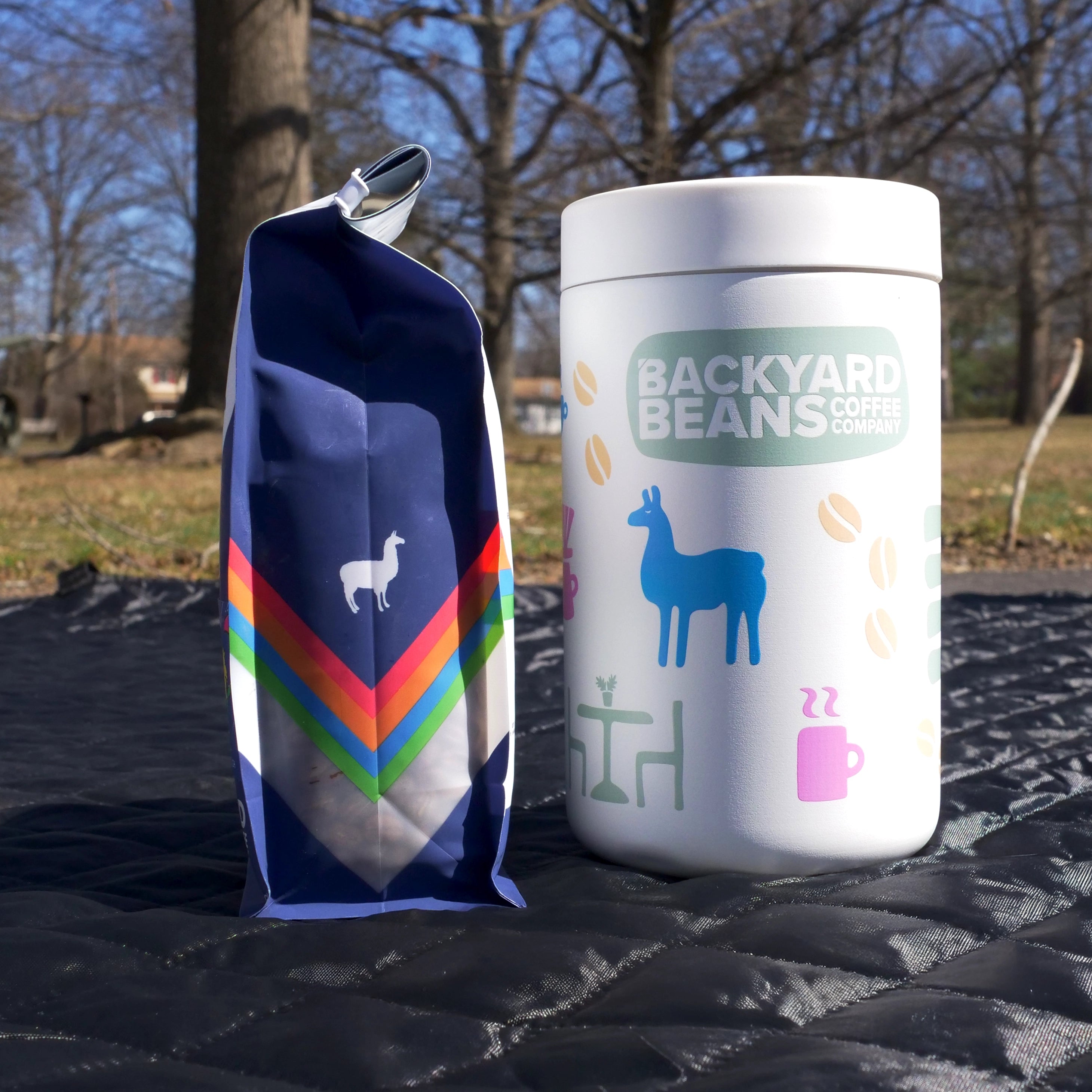 Image of spring limited edition reserve canister and bag of coffee