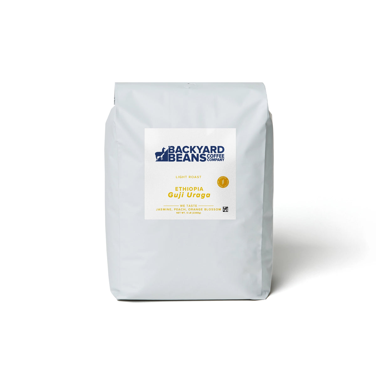 Image of Ethiopia Guji Uraga retail coffee bag with white background