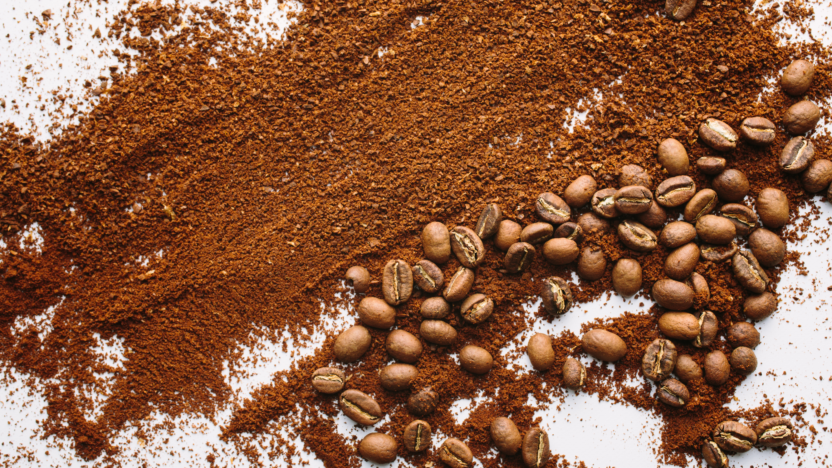 Image of coffee ground coffee and whole bean coffee.
